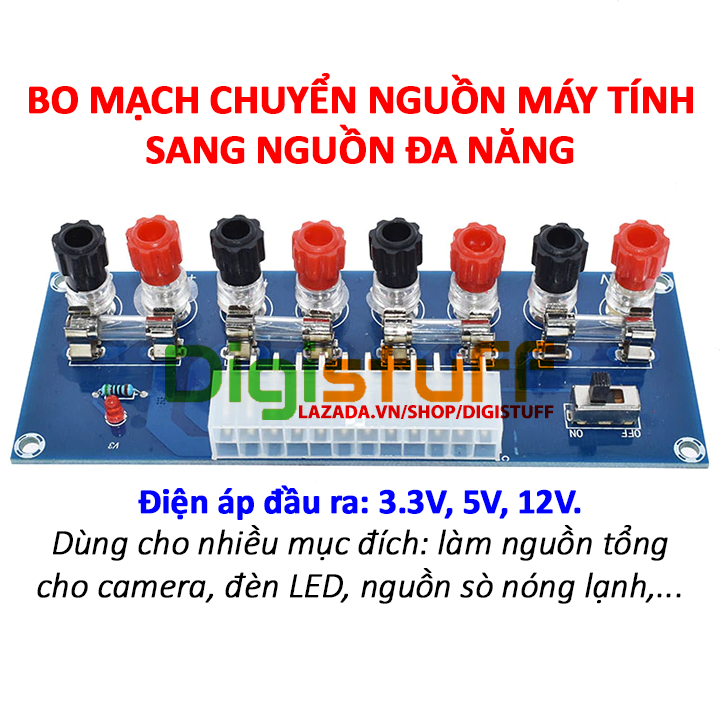 Mạch chuyển nguồn máy tính sang nguồn đa năng làm nguồn camera, nguồn LED, nguồn sò nóng lạnh hoặc dùng làm bộ test nguồn máy tính