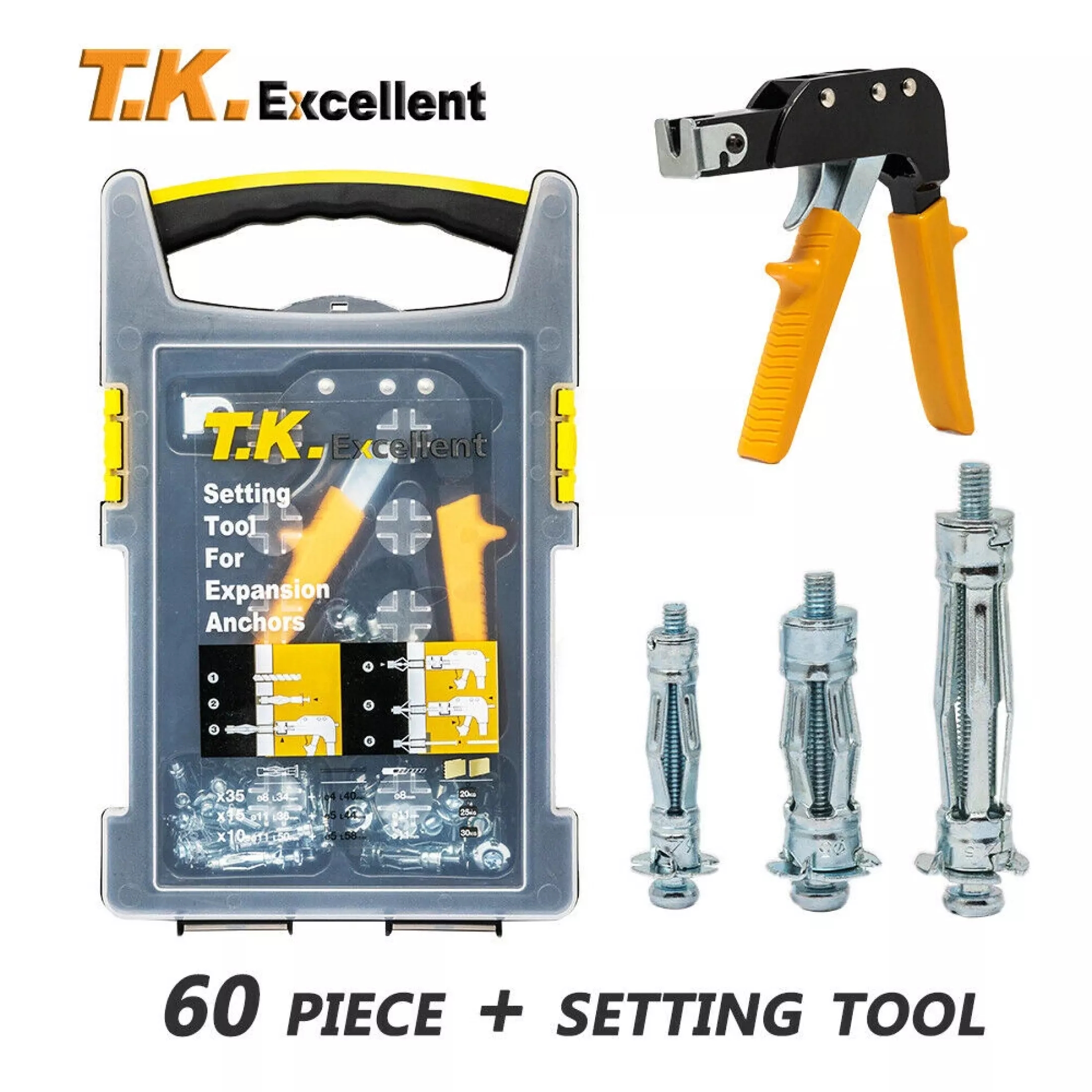 T.K.excellent t. k. excellent heavy duty metal setting tool, paick