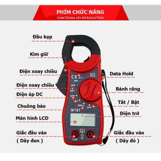 Đồng hồ đo điện vạn năng Ampe kìm + bút thử điện cảm ứng đa chức năng CTFAST tiện dụng