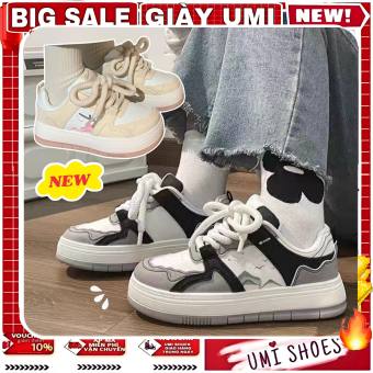 NEW Giày Thể Thao Nữ CATUN vẽ tay custom Buộc Dây Thừng Tròn Đế Cao 4cm Mới Hot Màu Đen/hồng Hàn Quốc Thời trang đi học đẹp