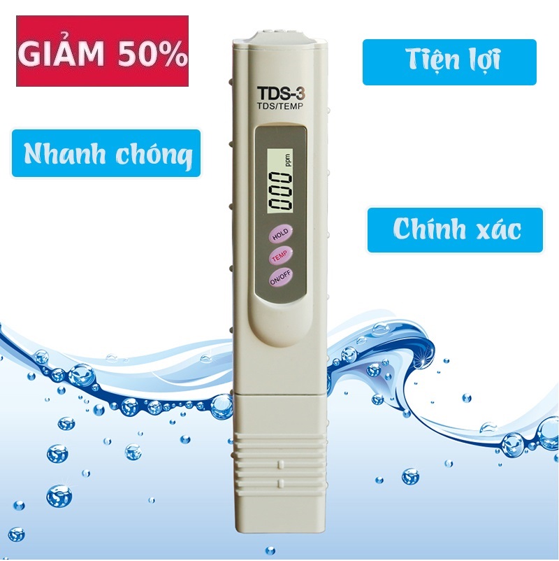 Bút Thử Nước TDS-3 Chính Hãng,Máy Đo Kiểm Chất Lượng Nước Có Bao Da,Kiểm Tra Nước Máy Đo Độ PH,giúp Bảo Vệ Sức Khỏe Gia Đình Bạn.