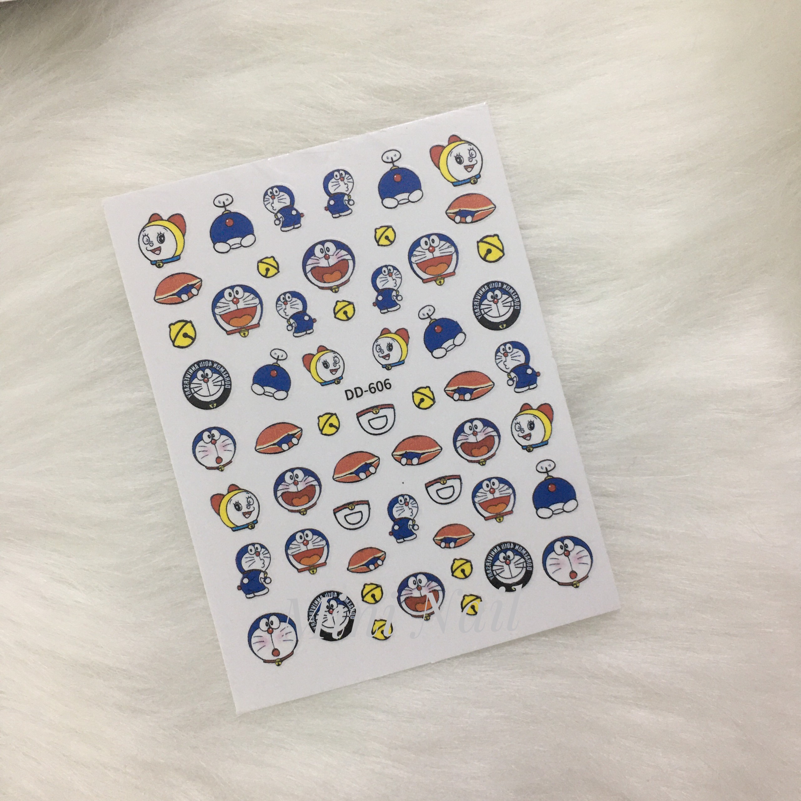 Sticker nail hình doremon-chuột mickey, hello kitty, miếng dán móng tay, điện thoại, sổ hình doremon-chuột mickey-hello kitty