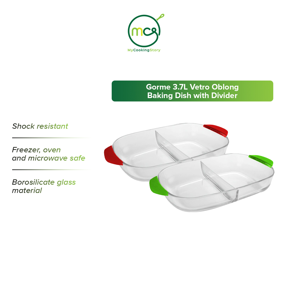 Gambar My Cooking Story   Carl Schmidt Sohn German CS Kochsysteme Gorme Vetro Professional Bake   serveware 3.7L Oblong Dish with Divider