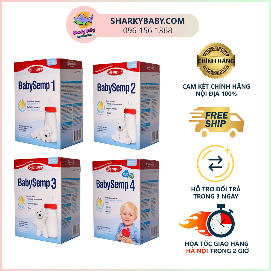 Sữa SEMPER Baby Semp Thuỵ Điển 800gr Đủ số 1, 2, 3, 4 Chính Hãng 100% - SHARKY BABY