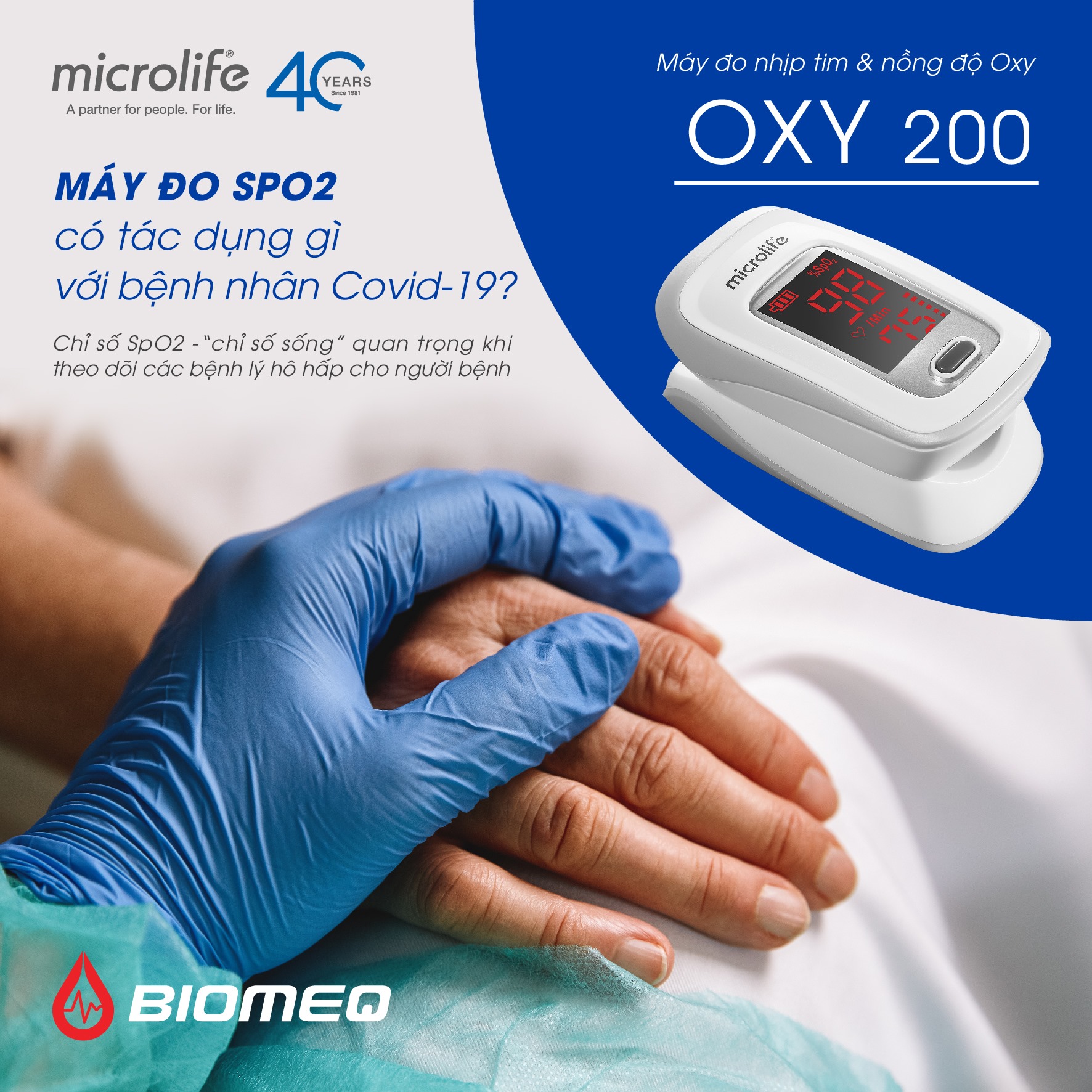 Máy đo nồng độ oxi trong máu MICROLIFE OXY 200 hàng chính hãng bảo hành 24 tháng công nghệ THUỴ SĨ