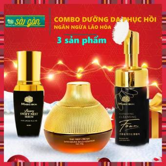 COMBO Dưỡng Da 1 kem Tái Sinh 1 Serum Yến Tươi 1 Sữa Rửa Mặt Bọt Biển MAGIC SKIN