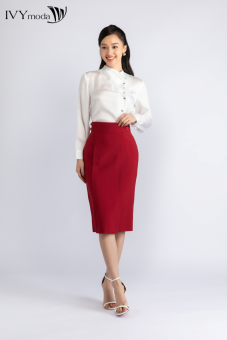 Chân váy bút chì cạp cao kiểu layer IVY moda MS 30M6046