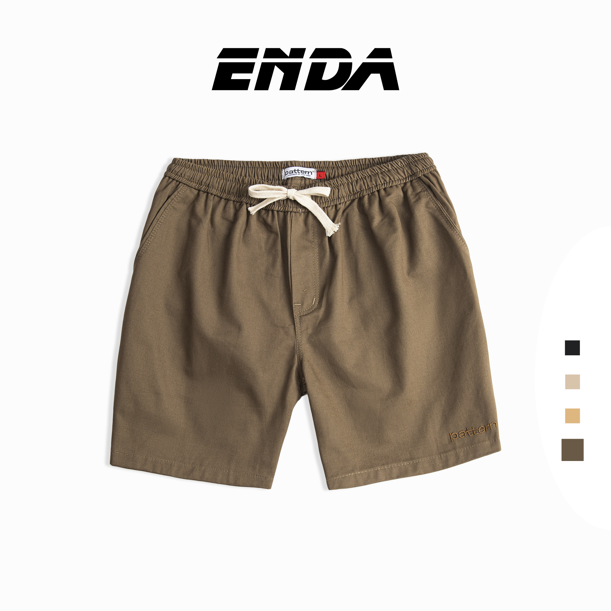 Quần short kaki cạp chun enda store quần đùi nam 4 màu