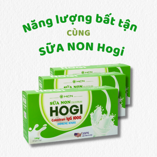 Sữa non Hogi 1 hộp 50 gói *2g giúp trẻ ăn ngon , ngủ ngon , tăng cường sức khỏe