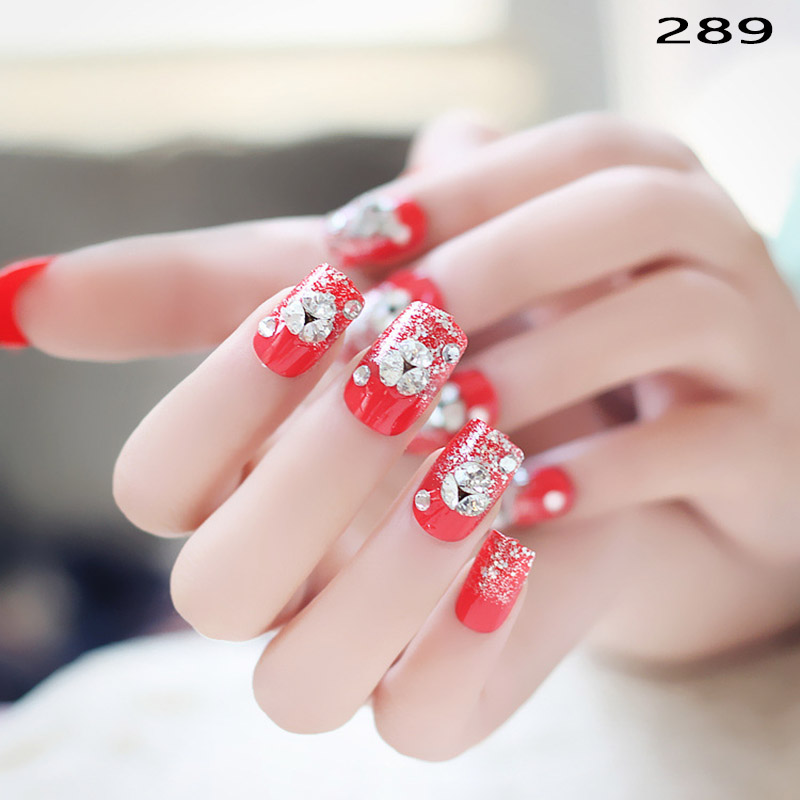 Hộp 24 Móng tay giả , nail giả , móng giả A9 (kèm keo dán móng)