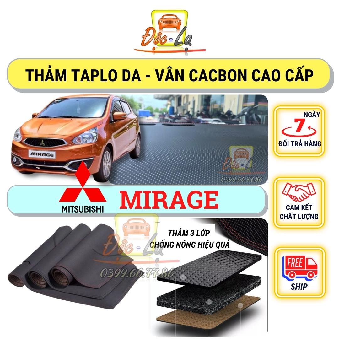 Thảm taplo Mitsubishi Mirage 2014 - 2021 vân Cacbon 3 lớp cao cấp - Cách nhiệt, chống nắng, chống thấm nước - Lau chùi vệ sinh đơn giản, dễ dàng