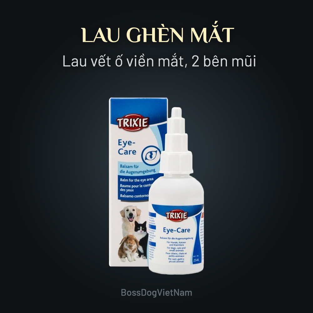 Nước lau ghèn mắt chó mèo Trixie Eye Care - Giảm ố vàng, viêm mắt BossDog