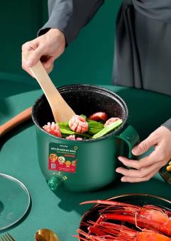 Ca nấu mì siêu tốc, nồi nấu đa năng mini siêu tốc 18cm,Kèm vỉ hấp trứng