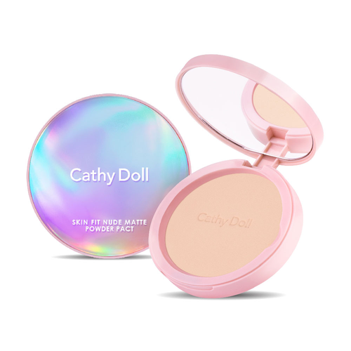 CATHY DOLL  NUDE MATTE POWDER PACT SPF30 PA+++ 12G แป้งผิวนู้ด เนียนให้สุด ปิดทุกความหมองคล้ำ