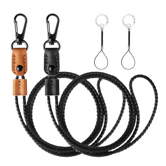 Dây Buộc Cho Chìa Khóa Dây Đeo Huy Hiệu Bằng Da Bện Cho Thẻ ID Dây Đeo Có Thể Điều Chỉnh Độ Dài Dây Đeo Cổ Dài Móc Khóa Cho Nam Và Nữ