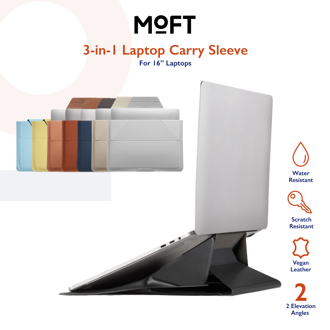 Moft 3-In-1 Ultra-Slim Laptop Sleeve & Invisible Stand - Portable