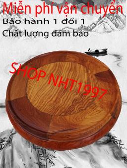 Kỷ đế tròn gỗ hương đỏ Kỷ tròn-Đôn tròn không chân-Đế bát hương (đồ thờ gỗ, kê bát hương)