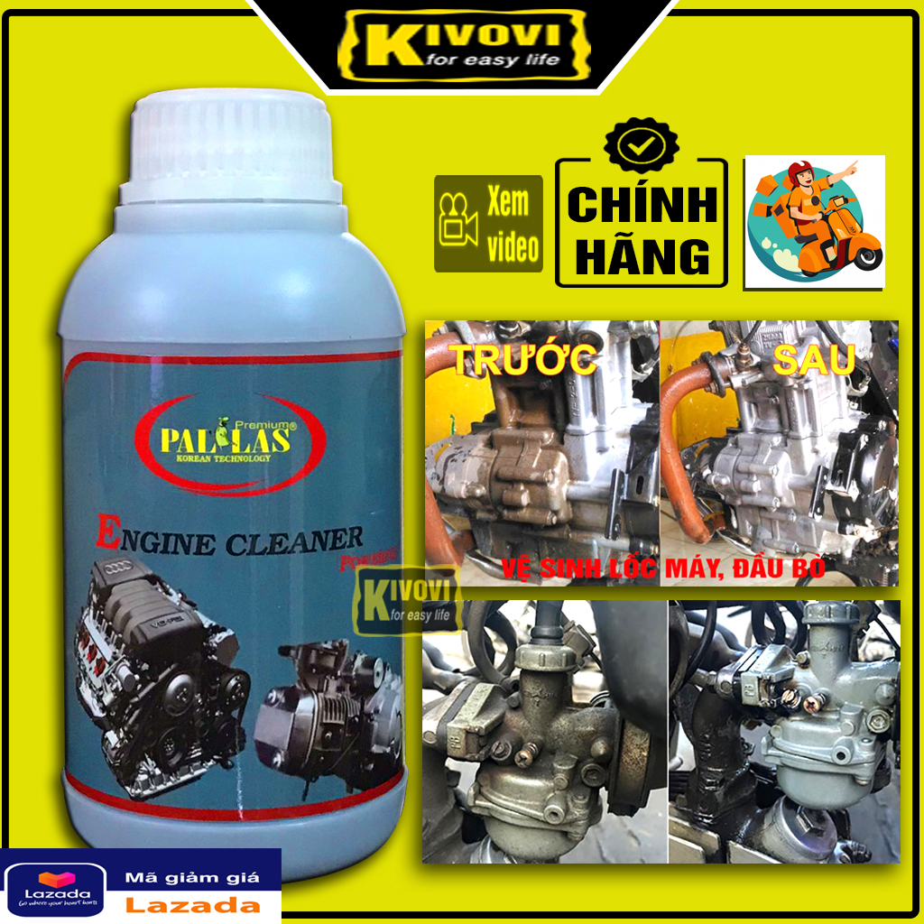 Dung Dịch Tẩy Lốc Máy Xe Pallas 500ML - Nước Tẩy Rửa Lóc Máy Xe/ Thuốc Tẩy Lốc Máy/ Tẩy Lốc Máy - Nước Tẩy Trắng Cực Mạnh- Dung Dịch Tẩy Rửa Rỉ Sét Lốc Máy, Bình Xăng,Inox, Nhôm,.. - Kivovi