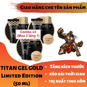 Combo x3 (Mua 2 tặng 1) (Lô mới nhất) Titan Gel Nga GOLD cao cấp phiên bản giới hạn - Gel dành cho nam - hàng chính hãng - tăng kích thước cho cậu bé (Che tên khi giao hàng)