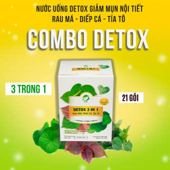 Nước Uống DETOX 3 IN 1 Rau má ,Diếp cá ,Tía tô Sấy Thăng Hoa e- centella Eherbal- Đảm Bảo Hoàn Toàn 100% Dinh Dưỡng .(1 hộp-21 gói)