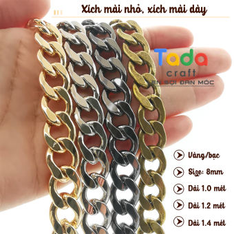 Xích Mài Nhỏ Dày Làm Dây Đeo Túi Xách Size 8mm (dài 1m, 1m2, 1m4)