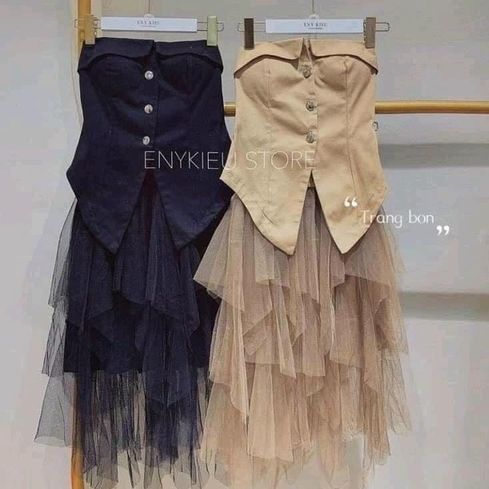 Áo ống nhọn kate phối cúc , áo kiểu nữ xẻ tà cá tính sexy