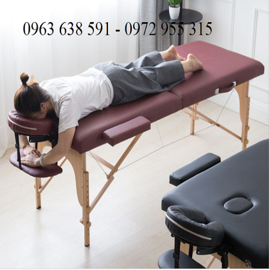 Giường Massage Gấp Gọn Chân Gỗ Cao Cấp - Giường Spa