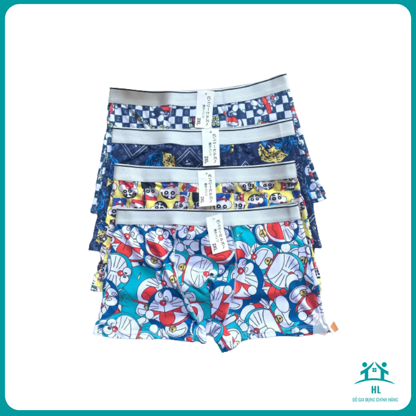    Free Ship   combo 5 quần sịp quần lót nam thun lạnh doremon hoạt hình 4 chiều 