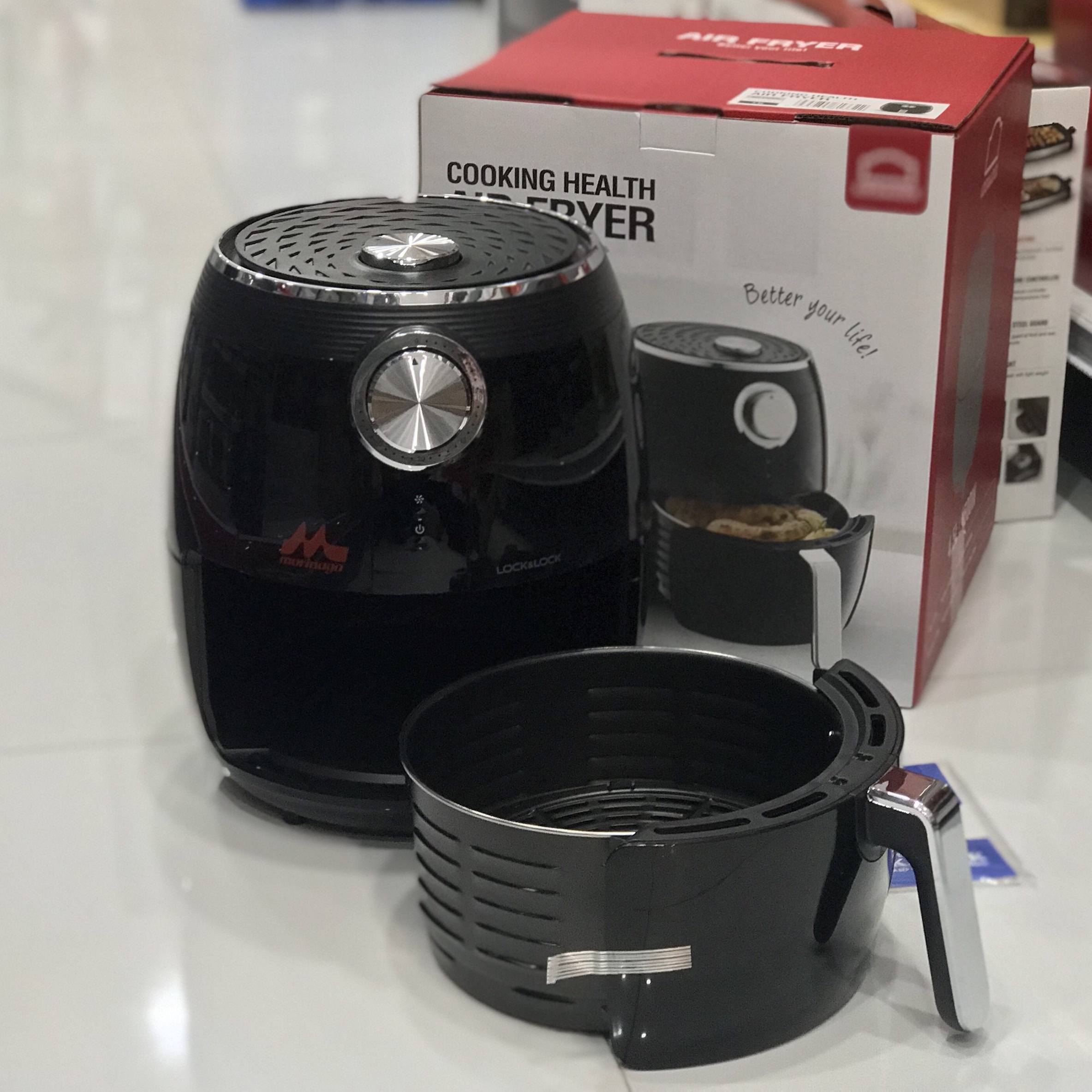 Nồi chiên không dầu lock&lock ejf175slv - dung tích 4.5l - công suất 1500w - giảm chất béo trong thực phẩm