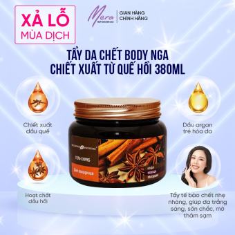 Tẩy da chết body làm sạch và sáng da chiết xuất quế hồi 380ml