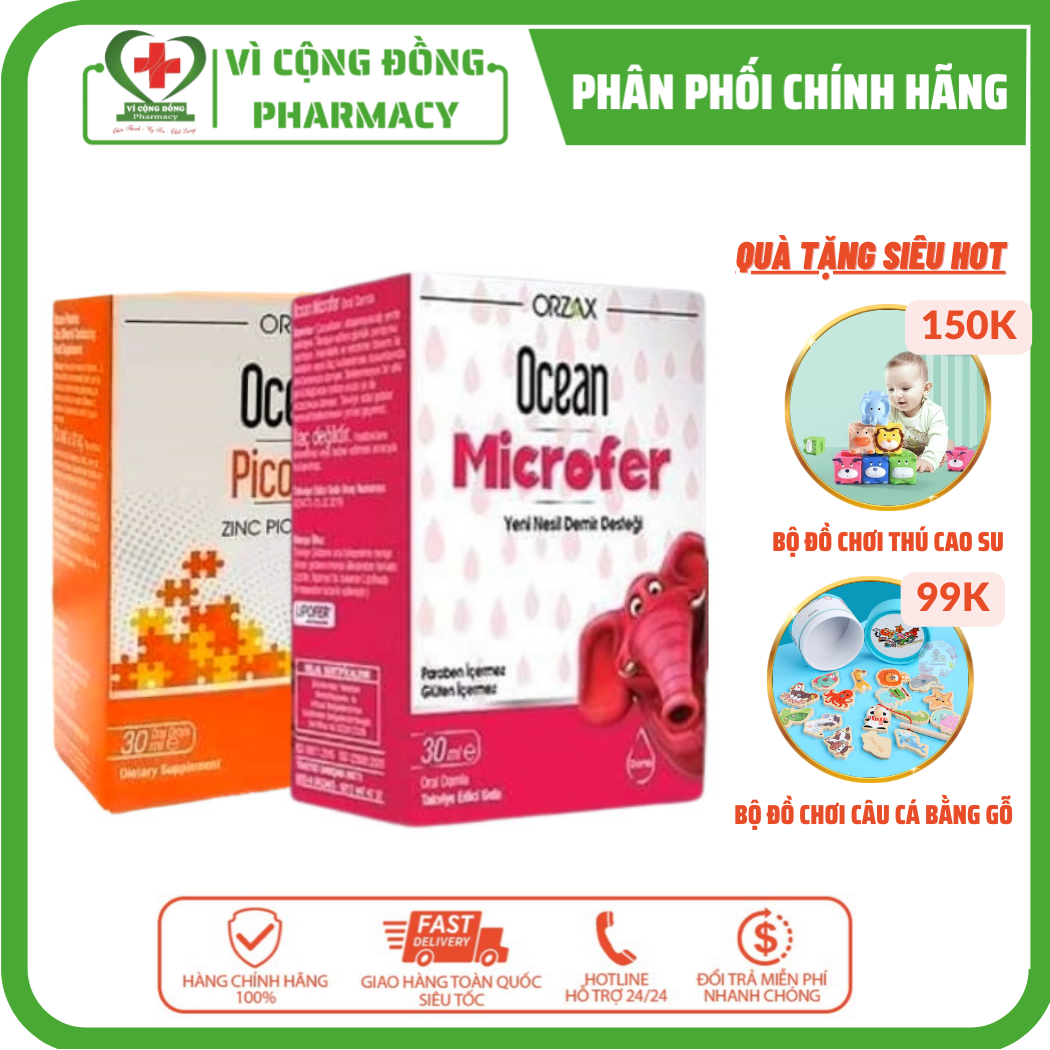 combo sắt kẽm Ocean nhập khẩu châu Âu 60ml giúp bổ sung sắt kẽm dạng nhỏ giọt cho trẻ nhỏ, giúp trẻ phát triển thể chất toàn diện, cao lớn, hết biếng ăn, tăng đề kháng, ổn định hệ tiêu hóa - vì cộng đồng pharmacy