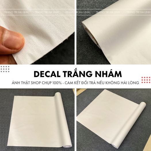 Decal trắng nhám dán xe điên thoại  giấy dán tường trắng nhám sần khổ 1.2m