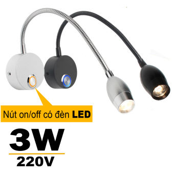 Đèn Led rọi treo tường 3W, Đèn chiếu tranh trang trí tích hợp đèn đọc sách, Đèn ngủ, Đèn soi tranh trang trí - DW194
