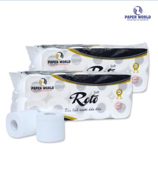 Giấy vệ sinh cao cấp cuộn nhỏ ROTO SOFT -vpp- Đại Nọc Thùy -100% bột giấy nguyên sinh |10 cuộn | 2 lớp mềm mại | RTS10