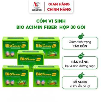 Combo 5 cốm vi sinh Bio acimin Fiber bổ sung chất xơ tự nhiên cải thiện tình trạng táo bón hộp 30 gói