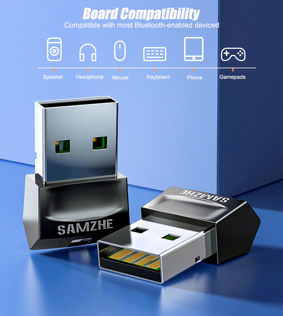 <article class="lzd-article" style="white-space: break-spaces;"> <p style="line-height: 1.7; text-align: left; text-indent: 0; margin-left: 0; margin-top: 0; margin-bottom: 0;">Samzhe Bluetooth adapter</p> Plug and play for windows 8 and above, support multiple Bluetooth profiles. Support Bluetooth 4.0 - 5.0 Specification: Bluetooth: 4.0 Chipset: CSR8510 Range: up to 20M Operating System: Win Vista and above. Mac not supported </article>