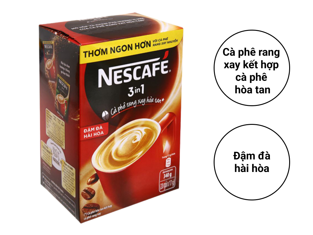 Nescafe 3in1 đậm đà hài hòa 340g