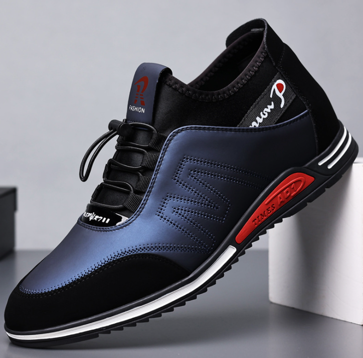 JY Men s Leather Canvas W 6CM Sole Anti Skid Shoes For Men M677 
