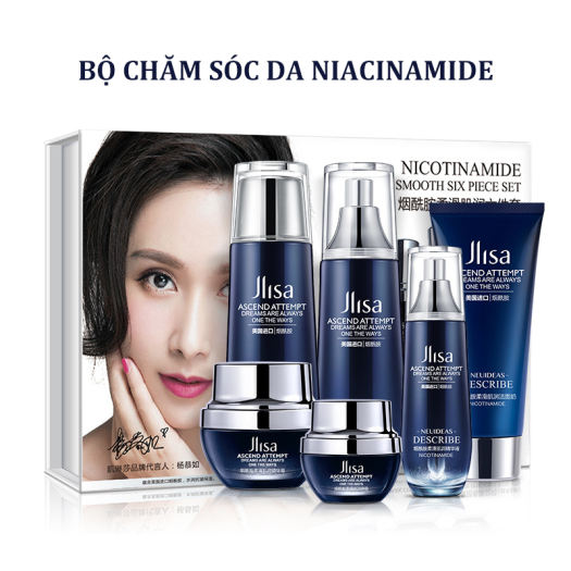 Hộp quà chăm sóc da mặt 6 món dưỡng ẩm Jlisa-Bộ duong da mặt skincare(sữa rửa mặt + nước hoa hồng + sữa tinh chất + tinh chất dưỡng da + kem dưỡng + kem mắt) -Cải thiện vết thâm làm sáng da làm do da trở nên trắn