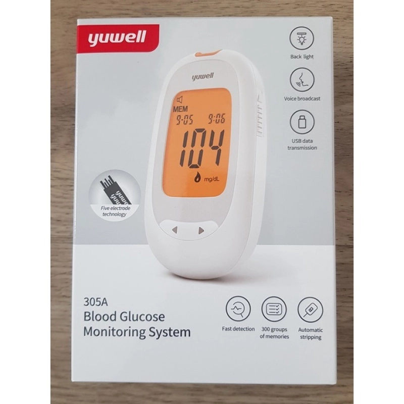 ภาพหน้าปกสินค้าYuwell เครื่องตรวจน้ำตาล เครื่องวัดน้ำตาล Blood Glucose Monitoring รุ่น 305A/แถบตรวจน้ำตาล Yuwell รุ่น 305A
