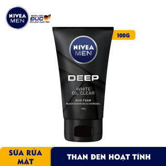 Sữa rửa mặt Nivea Men Than Đen Hoạt Tính Sạch Sâu Bã Nhờn - Nivea Deep White Oil Clear 100g