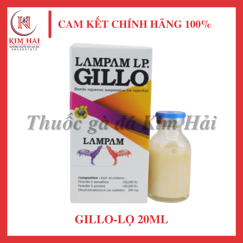Gillo[ lẻ 20ml]-[dạng chích]-t.r.ị bách bệnh cho gà đá,sản phẩm được đánh giá cao của công ty LamPam Thái Lan.(tặng kèm kim tiêm)