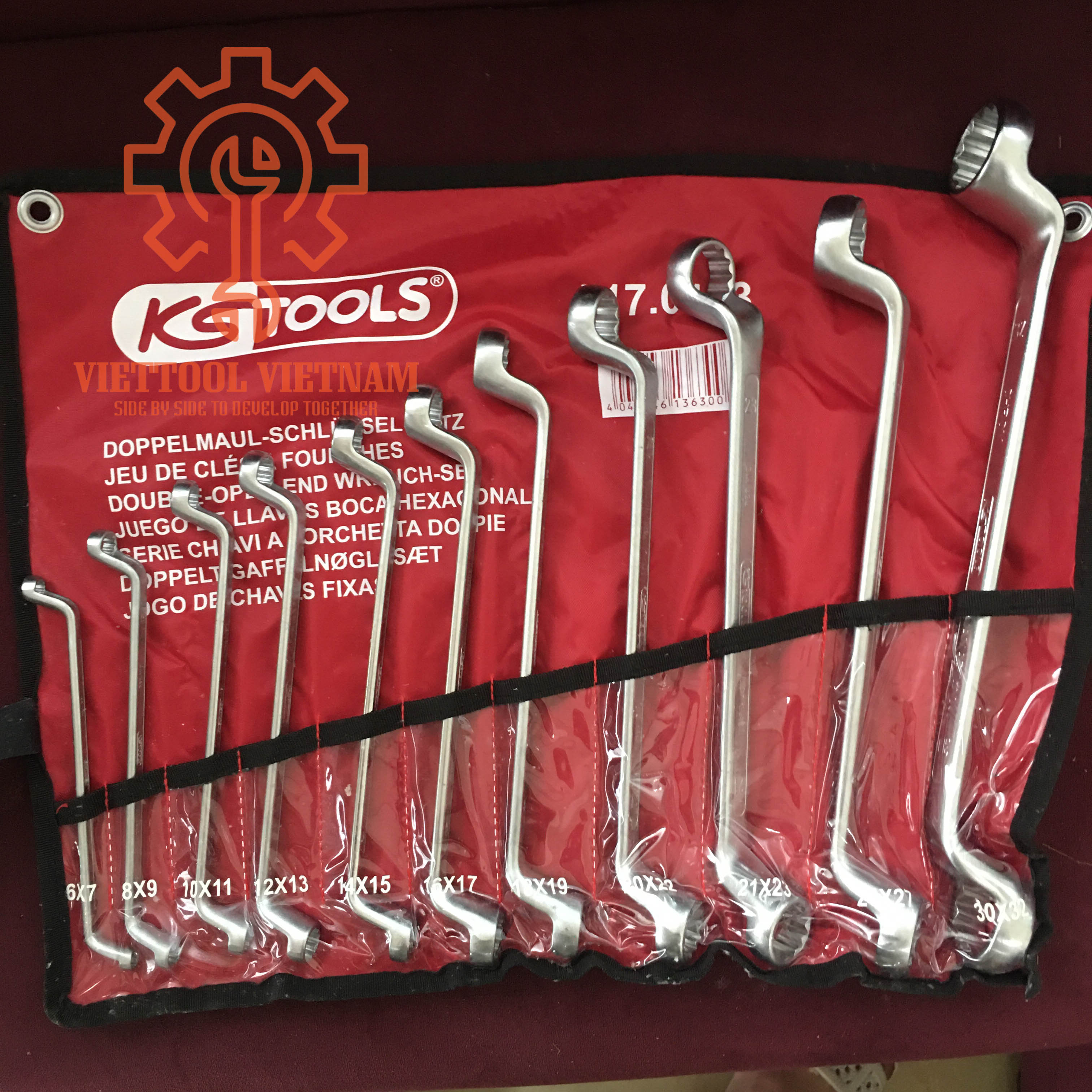 Bộ Cờ lê 2 đầu tròng 6- 32 mm gồm12 chi tiết kstools 517.0250 bộ cờ lê vòng miệng, bộ cờ lê, cờ lê đầu mở đầu tròng, cờ lê mỏ lết