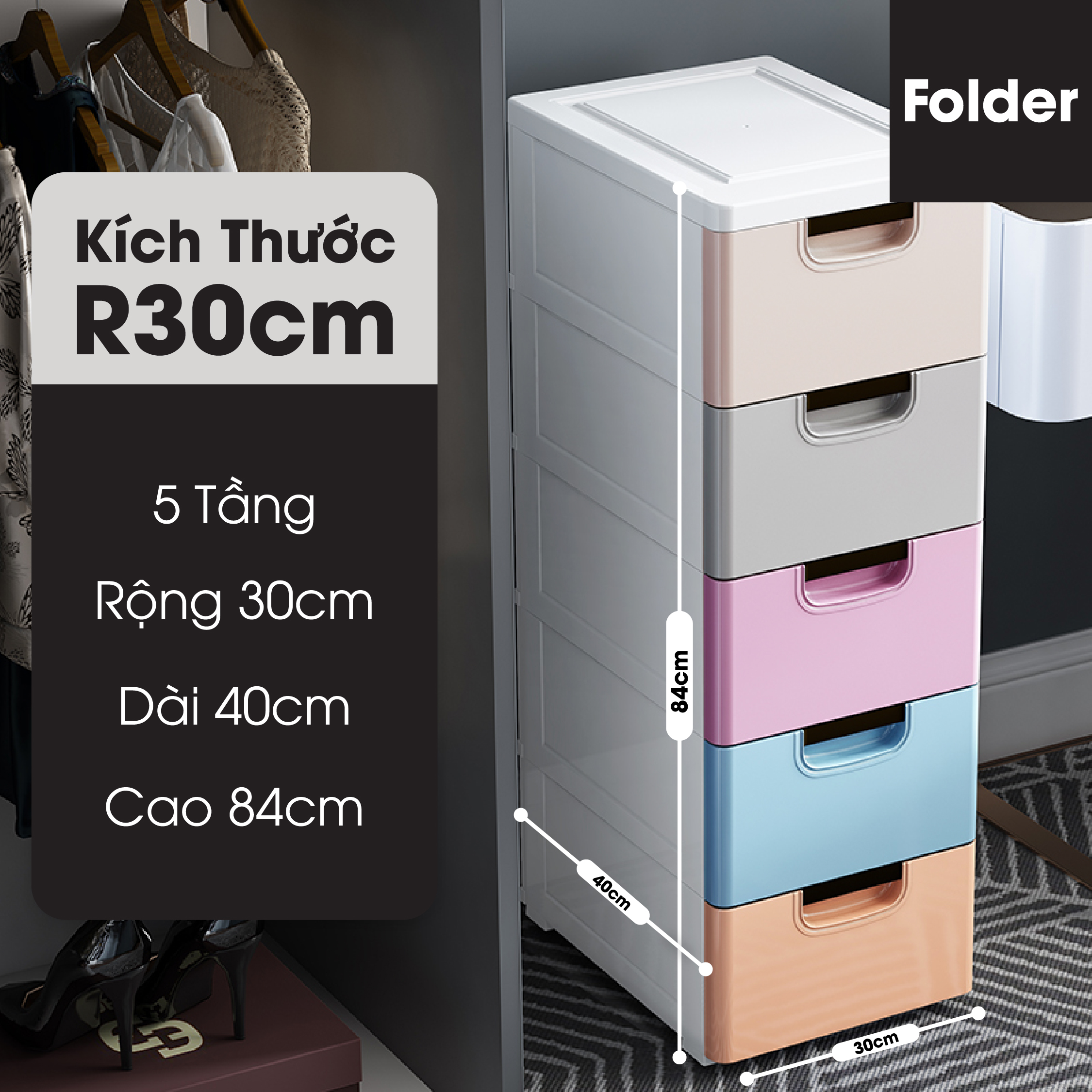 Tủ đựng đồ ngăn bếp phòng ngủ khe hở góc hẹp siêu gọn nhiều màu sắc