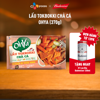 Lẩu Tokbokki Chả Cá Hàn Quốc Ohya gói 370g (Lẩu súp Hàn Quốc các loại full topping)