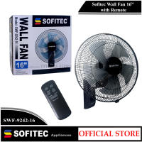 Sofitec SWF-9242-16 16 Inches Wall Fan 3 Speed Control 7.5H Timer Remote Control Oscillation 48W 230V 5 Blades