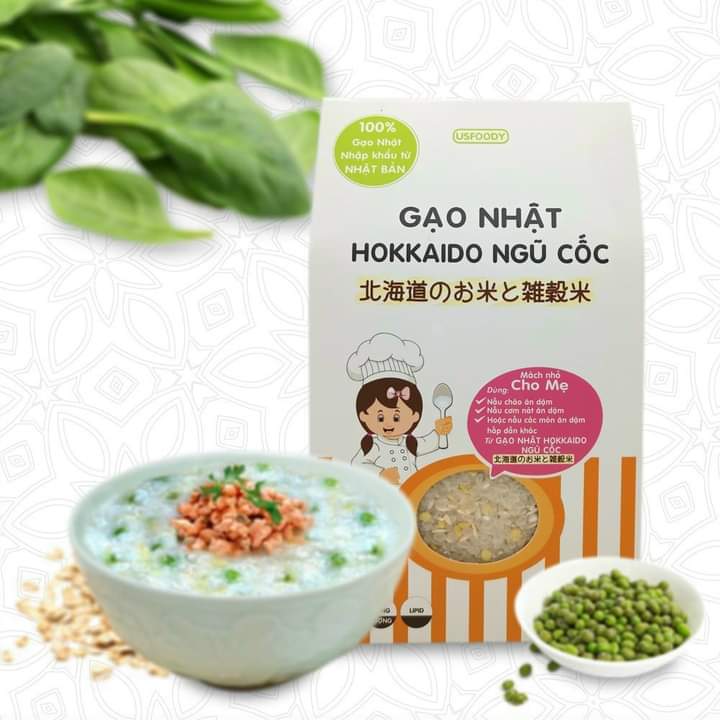 Gạo nhật hữu cơ cho bé hokkaido, nấu cháo cho bé, cơm mềm dẻo ngọt