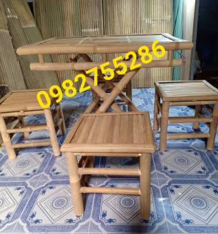 bàn tre + 4 ghế tre
