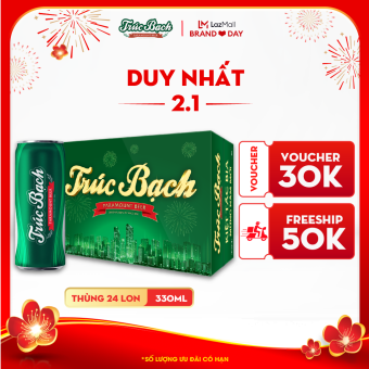 Thùng 24 lon Bia Trúc Bạch - HABECO (330ml/lon) - Phiên bản Tết