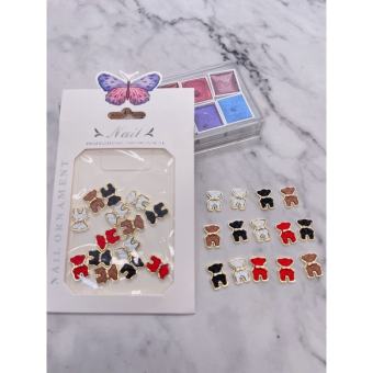 phụ kiện charm gấu charm hoạt hình charm nơ gắn móng tay nail